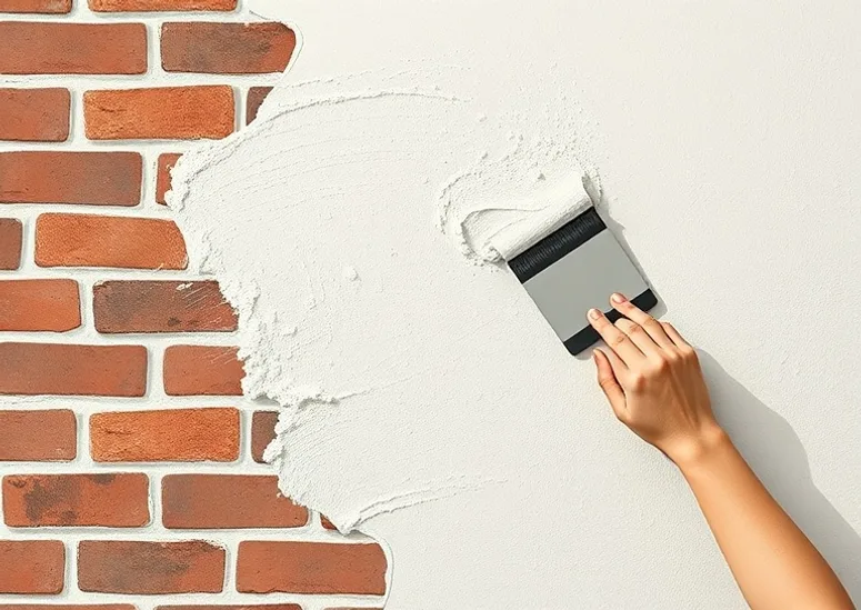 Application d'un enduit décoratif à la lisseuse sur un mur